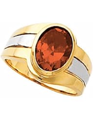10K Two-Tone Gold Mexican Fire Opal Ring -- LIFETIME WARRANTY
