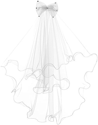 2-tier Wedding Communion Headpieces Veil Girls Hair Accessories with Bow