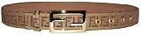 Fendi - Fendi Tan/Dark Brown F Logo 95cm (38 inches) Leather Belt 8C0130