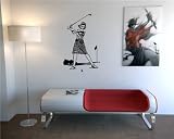 Wall Vinyl Sticker Decals Art Mural Sport Golf Woman Player Old Picture O558