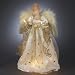 Kurt Adler 16-Inch UL 10 Light Ivory and Gold Angel Treetop