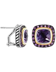 Designer Phillip Gavriel 18k & Sterling Silver Collection Amethyst Sapphire Earrings