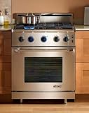 Dacor Epicure ER30GSCHLP 30″ Pro-Style Gas Range with 4.04 cu. ft. Manual Clean Convection Oven, 4 Sealed Burners and Illumina Burner Controls: Liquid Propane