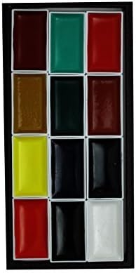 Nihonga Sumi-e Watercolor Paint Pan Set, 12 colors by Kissho