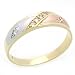 Cheap 14K Engagement Ring 0.1ctw CZ Cubic Zirconia Men’s Wedding Band Tri-Color Gold Ring On Sale