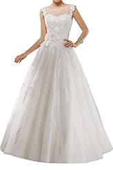 Illusion Lace  Satin Floral Print Natural   Waistline  Ball Gown Wedding Dress 