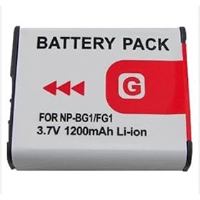 Sony Cyber-shot DSC-HX30V Digital Camera Battery Lithium-Ion (3.7v, 1200mAh) - Replacement for Sony NP-BG1, NP-FG1