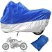 Gr. XL Motorrad Garage Ganzgarage Abdeckplane Plane Faltgarage 245X105X125cm Wasserdicht Blau & silber mit Tasche