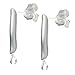 2 pcs .925 Sterling Silver Stripe Dangle Stud Earring Connector Loop Post 15.7mm w/Clutches/Findings/Bright