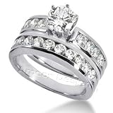 14K White Gold Round Cut Diamond Matching Bridal Set (2.07ct.tw, HI Color, SI2-3 Clarity)