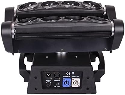 Mintforbers LED Moving Head Spider Light 8 Eyesx10w Beam High Power White Lamp DMX Control for Disco Stage Lighting (Pack of 4)