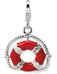 SS Enamel Swarovski Element Life Preserver with Lobster Charm