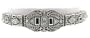 Art Deco Style Sterling Silver Sapphire and Cubic Zirconia Filigree Bracelet