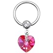 14 Gauge Pink Preciosa Heart Dangle Captive Ring