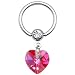 14 Gauge Pink Preciosa Heart Dangle Captive Ring
