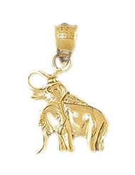 Dazzlers Solid 14k Gold Elephants Charm Pendant Available in three colors from jewelsberry (weights: 1.3 grams only)