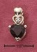 Gems & Stones Nk-645 : Vermeil 17 Inch Box Chain With Genuine Garnet Heart & Diamond Chip