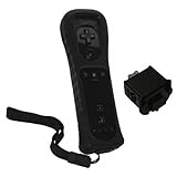 Black Remote Controller and Motion Plus Adapter for Nintendo Wii