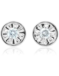 14k White Gold Round Diamond Stud Earrings (HI, I, 0.20 carat)
