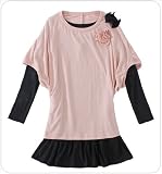 「ニットワンピース 服 レディース Aライン レトロ ニットワンピース ピンク」の画像