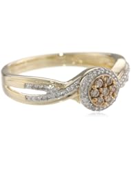 10K Yellow Gold Champagne and White Diamond Ring (1/4cttw, I-J Color, I2-I3 Clarity)