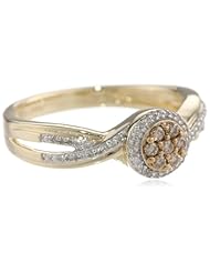 10K Yellow Gold Champagne and White Diamond Ring (1/4cttw, I-J Color, I2-I3 Clarity)