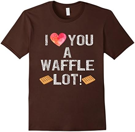 Men's I Love You A Waffle Lot Awful Heart Lovers Funny Pun T-shirt Small Brown
