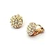 FM42 Pave Sparkling Clear Crystal Dome Round Disk Clip On Earrings E266