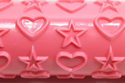 Fondant Embosser Rolling Pin (Pink Hearts and Stars)