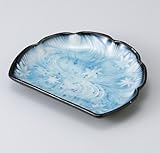 清流水天目半月銘々皿　5個組 【美濃焼　和皿】