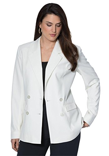 Jessica London Women's Plus Size Double-Breasted Bi-Stretch Blazer