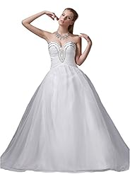 A-line Tulle Sweetheart  Lace-Up Beaded Prom Dress/Quinceanera Dress  With Rhinestones