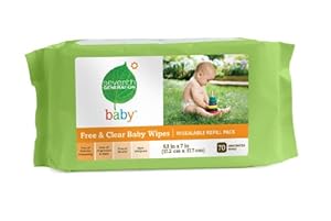 Seventh Generation Original Soft and Gentle Free & Clear Baby Wipes, 350 Count (Pack of 5)