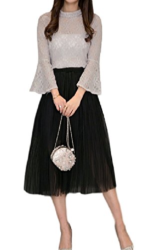 長袖カットソー＆オーガンジースカート ひざ丈スカート 入園式 卒園式 春夏物 お嬢様 レディース 婦人服 ノベルティ付属 BRZ0318