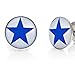 Trendy Mens Blue Star Stainless Steel Stud Earrings