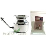 Stainless Steel Neti Pot with 8 oz bag of Neti Pot Salt