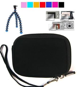 4 inch Camcorder Case for Panasonic TA1 Ultrathin HD Pocket Camcorder with Screen Protector and a 6 inch Blue Tripod for Panasonic TA-1