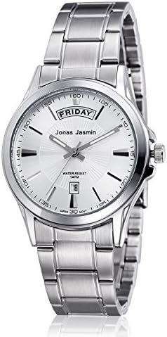 Affute Men's Quartz Watch with Silver Dial Display on Silver Stainless Steel Bracelet