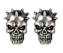 Spike Skull Stud Earrings - Collectible Dangle Jewelry Accessory