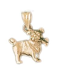 Dazzlers Solid 14k Gold French Bulldog Dog Charm Pendant Available in three colors from jewelsberry (weights: 3.4 grams only)