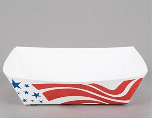 100 Patriotic Flag Disposable Food Trays To Celebrate the 4th and Summer With - Hamburgers, Hot Dogs, Picnic Fare - These Will Do It All (2 pound)