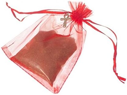 Christmas Hanging Tree Ornaments Red Organza Bag -Festival Party Xmas Decoration- Holyland Israel Jerusalem Sacred Sand/Soil - Frankincense Myrrh Oils - spiritual Blessing -Cross Pendant