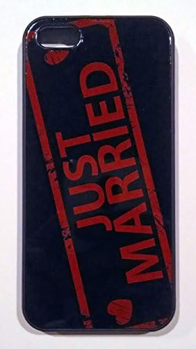 Just Married occasions weddings hearts Bride Groom iphone 5 & 5s protective case - black