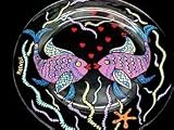 Flirty Fish Design - Hand Painted - Platter/Serving Plate - 13 inch diameter