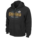 NFL Men's Pittsburgh Steelers Touchback IV Long Sleeve Fullzip Hooded Fleece (Black, X-Large)