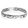 Men's Titanium Raised Pattern 10mm Link Bracelet, 8"