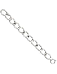 14k White Gold 8in Polished Fancy Link Bracelet