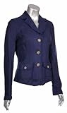 IMAGE OF Sutton Studio Womens Navy Blue Wool Blend 2 Button Jacket (Petite Medium)