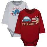Infant Boys' Circo® 2-pk. Long-Sleeve Creeper - Red Pop/ True White