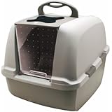 Catit Jumbo Hooded Cat Litter Pan - Warm Gray